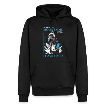 Alpinistes Alpinistes Randonnée Découvrir - Sweat à capuche Premium bio Homme - noir - Devant - Nico (187cm)