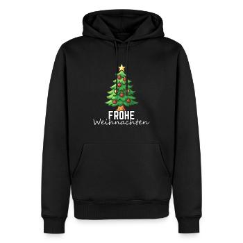 Frohe Weihnachten Weihnachtsbaum - Männer Premium Bio Hoodie - Schwarz - Vorne - Nico (187cm)