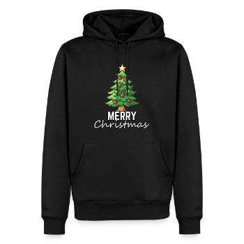 Merry Christmas Christmas Tree - Men’s Premium Organic Hoodie - black - Front - Nico (187cm)