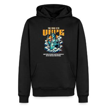 DIE FREIHEIT ZU DAMPFEN - VAPING IS NOT A CRIME - Männer Premium Bio Hoodie - Schwarz - Vorne - Nico (187cm)