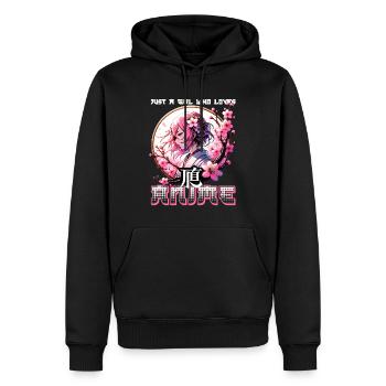 AnimeJapan Just a Girl Who Loves Anime Manga Comic - Männer Premium Bio Hoodie - Schwarz - Vorne - Nico (187cm)