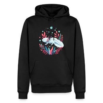 Axolotl - Sweat à capuche Premium bio Homme - noir - Devant - Nico (187cm)