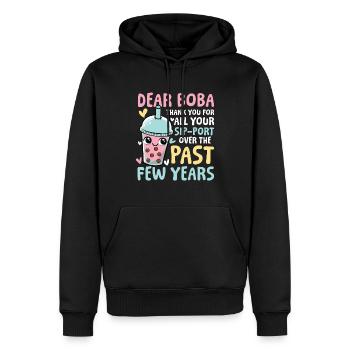 Lustiger Bubble Tea Spruch für einen Bubble Tea - Männer Premium Bio Hoodie - Schwarz - Vorne - Nico (187cm)