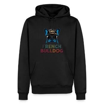 Französische Bulldogge Hund Mops - Männer Premium Bio Hoodie - Schwarz - Vorne - Nico (187cm)