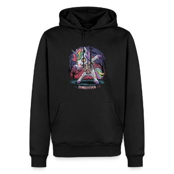 Zombiecorn für Anti Einhorn Fans - Männer Premium Bio Hoodie - Schwarz - Vorne - Nico (187cm)