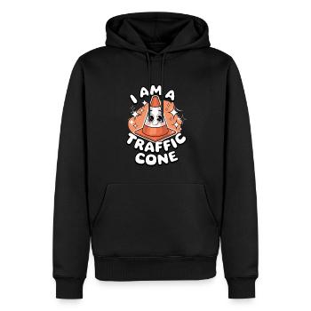 I AM A TRAFFIC CONE für eine Verkleidung als - Männer Premium Bio Hoodie - Schwarz - Vorne - Nico (187cm)