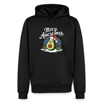 Merry Avocadomas - Lustige Avocado - Männer Premium Bio Hoodie - Schwarz - Vorne - Nico (187cm)