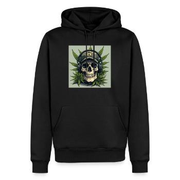 Skull With A Cap - Men’s Premium Organic Hoodie - black - Front - Nico (187cm)