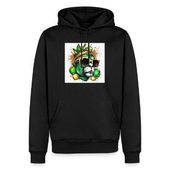 GREEN - Männer Premium Bio Hoodie - Schwarz - Vorne - Nico (187cm)