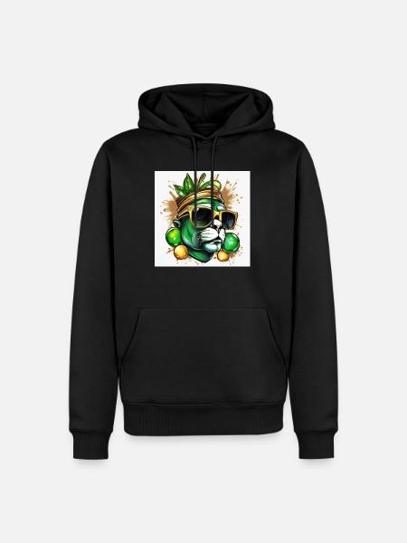GREEN - Männer Premium Bio Hoodie - Schwarz