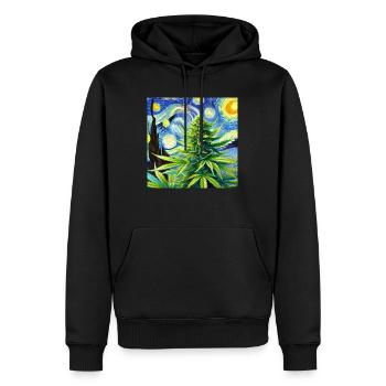 Pflanze im Wind - Männer Premium Bio Hoodie - Schwarz - Vorne - Nico (187cm)