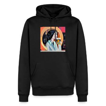 Refresh - Men’s Premium Organic Hoodie - black - Front - Nico (187cm)