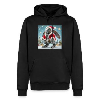 Weihnachtshase - Männer Premium Bio Hoodie - Schwarz - Vorne - Nico (187cm)
