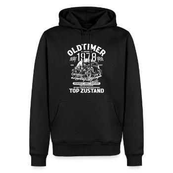 1978 Oldi - Männer Premium Bio Hoodie - Schwarz - Vorne - Nico (187cm)
