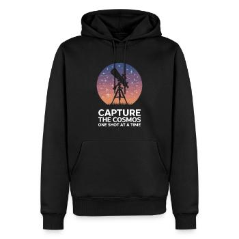 Capture The Cosmos Teleskop Astronomie für einen - Männer Premium Bio Hoodie - Schwarz - Vorne - Nico (187cm)