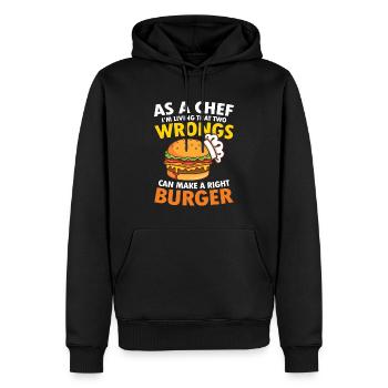 Make a right Burger für einen Burger Esser - Männer Premium Bio Hoodie - Schwarz - Vorne - Nico (187cm)