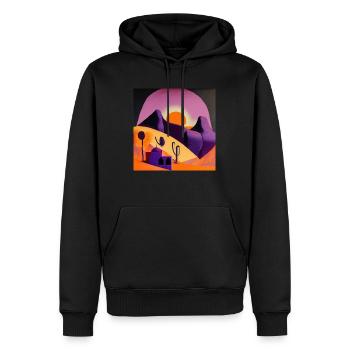 Lever du soleil - Sweat à capuche Premium bio Homme - noir - Devant - Nico (187cm)