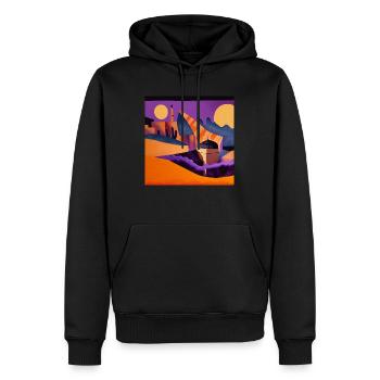 Soleil et lune - Sweat à capuche Premium bio Homme - noir - Devant - Nico (187cm)