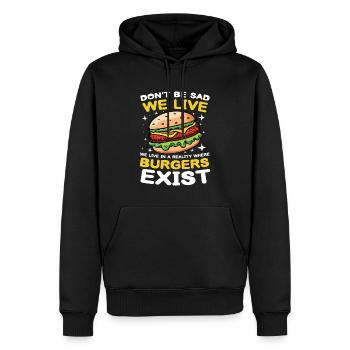 Hamburger Burger Plats américains classiques - Sweat à capuche Premium bio Homme - noir - Devant - Nico (187cm)