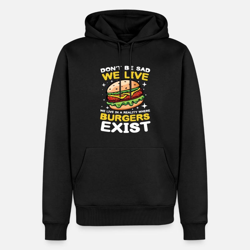 Hamburger Burger Plats américains classiques - Sweat à capuche Premium bio Homme - noir