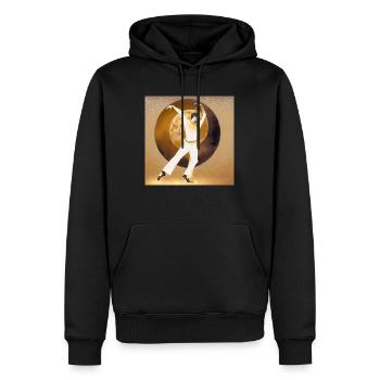 Énergie - Sweat à capuche Premium bio Homme - noir - Devant - Nico (187cm)