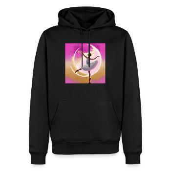 Idéalement - Sweat à capuche Premium bio Homme - noir - Devant - Nico (187cm)