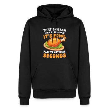 That Chicken Was So Delicious für einen Chicken - Männer Premium Bio Hoodie - Schwarz - Vorne - Nico (187cm)