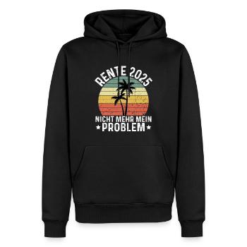 La rente 2025 n’est plus mon problème - Sweat à capuche Premium bio Homme - noir - Devant - Nico (187cm)