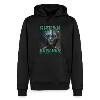 Ich glaube nicht an Menschen - Männer Premium Bio Hoodie - Schwarz - Vorne - Nico (187cm)