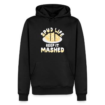 Spud Life Keep It Mashed für einen Dessert Fan - Männer Premium Bio Hoodie - Schwarz - Vorne - Nico (187cm)