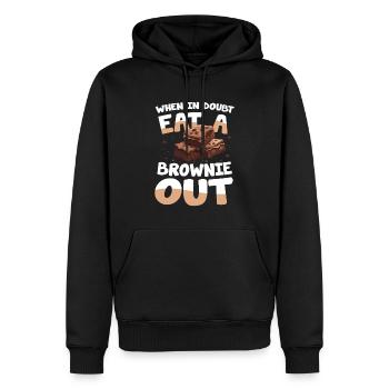 When In Doubt Eat A Brownie Out für einen - Männer Premium Bio Hoodie - Schwarz - Vorne - Nico (187cm)
