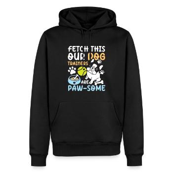 Fetch This Our Dog Trainers Are Paw-some - Männer Premium Bio Hoodie - Schwarz - Vorne - Nico (187cm)