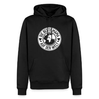 DIE BESTE MAMA AUF DER WELT 01 - Männer Premium Bio Hoodie - Schwarz - Vorne - Nico (187cm)
