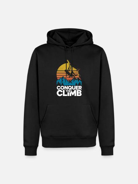 Conquer The Climb - Männer Premium Bio Hoodie - Schwarz
