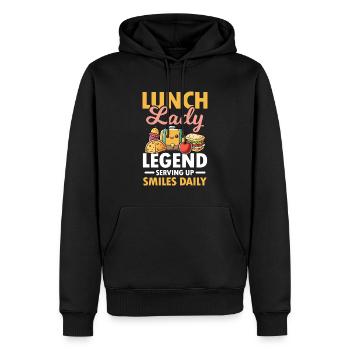 Lunch Lady Legend Serving Up Smiles Daily - Männer Premium Bio Hoodie - Schwarz - Vorne - Nico (187cm)