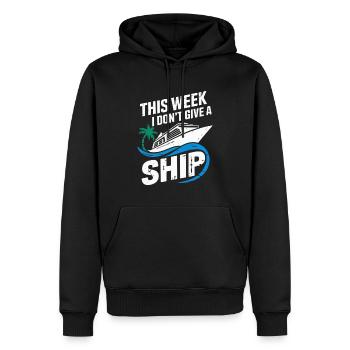This Week I Don't Give a Ship | Cruise - Men’s Premium Organic Hoodie - black - Front - Nico (187cm)
