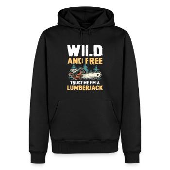 Sauvage et libre Fais-moi confiance, je suis un bûcheron - Sweat à capuche Premium bio Homme - noir - Devant - Nico (187cm)