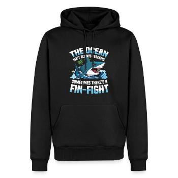 The Ocean Isn’t Always Peaceful - Männer Premium Bio Hoodie - Schwarz - Vorne - Nico (187cm)