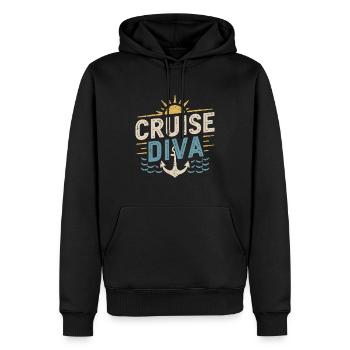 Diva de croisière |Croisière - Sweat à capuche Premium bio Homme - noir - Devant - Nico (187cm)