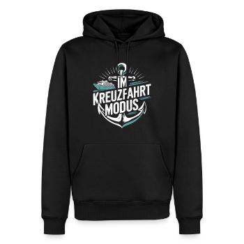 Im Kreuzfahrtmodus |Kreuzfahrtschiff - Männer Premium Bio Hoodie - Schwarz - Vorne - Nico (187cm)