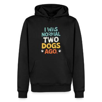 I Was Normal Two Dogs Ago - Men’s Premium Organic Hoodie - black - Front - Nico (187cm)