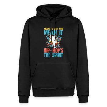 Shake It Like You Mean It L’ du hip-hop - Sweat à capuche Premium bio Homme - noir - Devant - Nico (187cm)