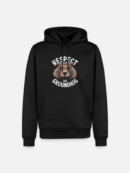 Respect The Groundhog - Men’s Premium Organic Hoodie - black