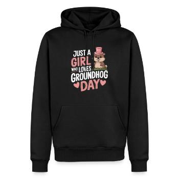 Just A Girl Who Loves Groundhog Day - Men’s Premium Organic Hoodie - black - Front - Nico (187cm)