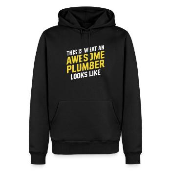 This Is What An Awesome Plumber Looks Like - Men’s Premium Organic Hoodie - black - Front - Nico (187cm)