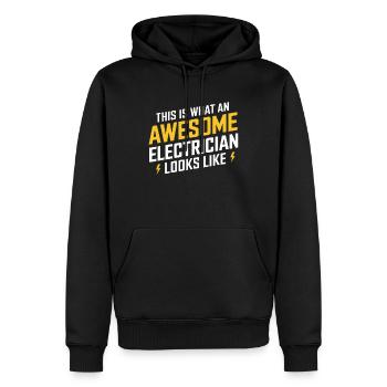 This Is What An Awesome Electrician Looks Like - Men’s Premium Organic Hoodie - black - Front - Nico (187cm)