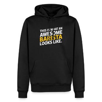 This Is What An Awesome Barista Looks Like - Men’s Premium Organic Hoodie - black - Front - Nico (187cm)