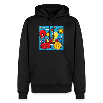 Bublix - Men’s Premium Organic Hoodie - black - Front - Nico (187cm)