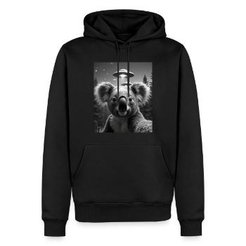 Ufo Lustiger Koala Bär - Männer Premium Bio Hoodie - Schwarz - Vorne - Nico (187cm)