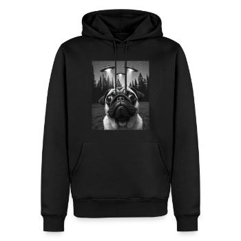 OVNI Drôle de chien - Sweat à capuche Premium bio Homme - noir - Devant - Nico (187cm)